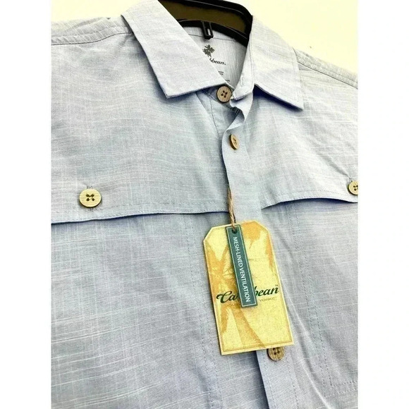 Light Blue Short Sleeve Shirt SMALL Mesh Lined Ventilation Men's NEW - Picture 5 of 9
